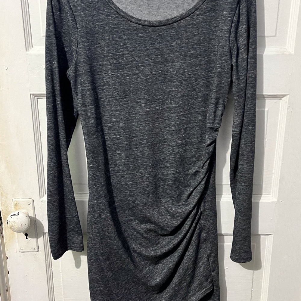 Gray Dress Size Large. Rouched on the left.